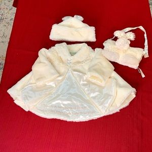 StoryWear Bunnies By The Bay Faux Fur Coat Set, Size 6-12 Months